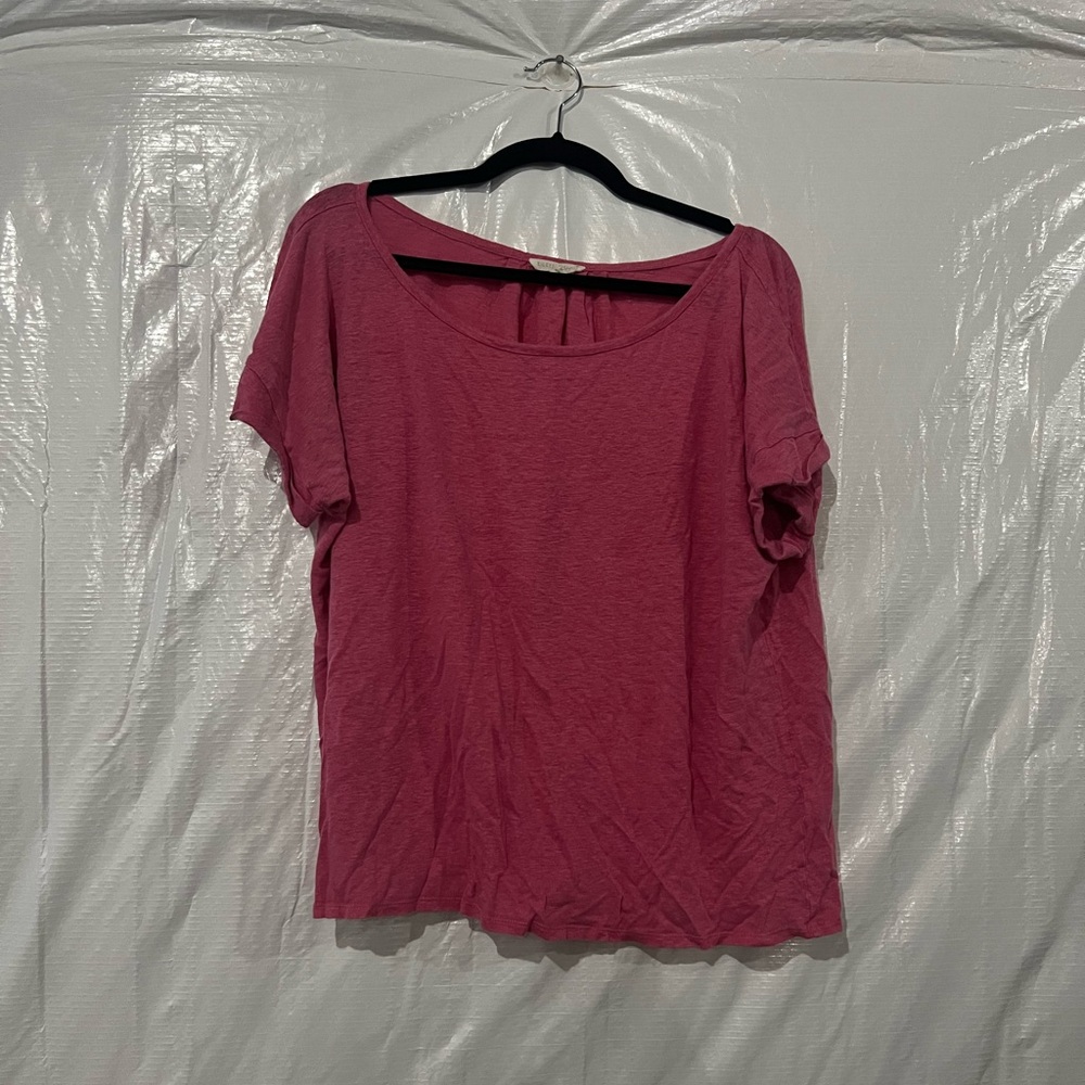 Eileen Fisher Pink Short Sleeve Linen T-Shirt Size Medium